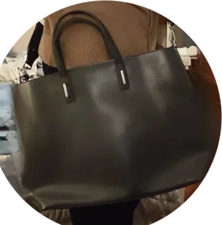 Borsa tote grigia con tracolla