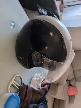 Casco Moto BKS Negro con Visera