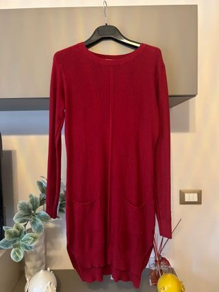 Abito in maglia rosso