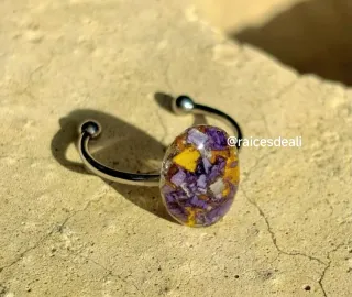 Anillo ajustable flor encapsulada