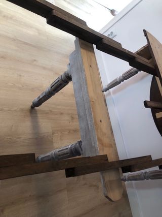 Mesa comedor extensible madera antigua