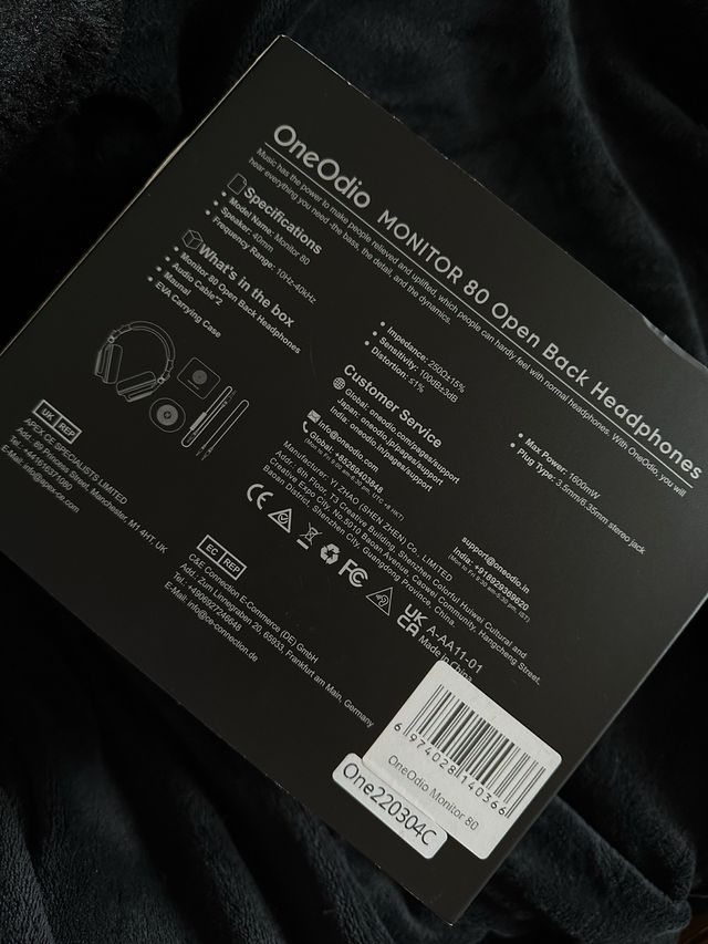 OneOdio Monitor 80 Auriculares Negro