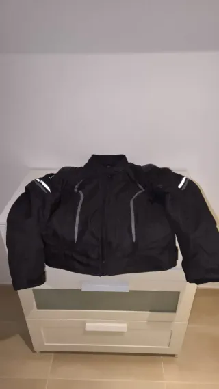 Chaqueta de moto negra, talla L