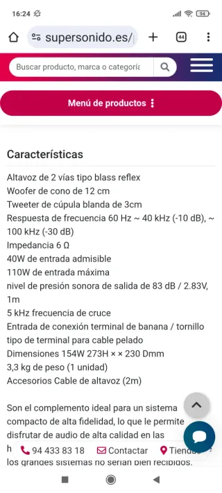 Altavoces Yamaha NS-BP182 Negros