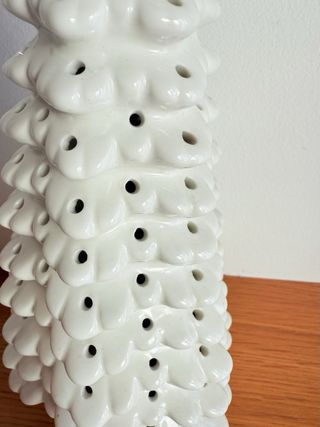 Albero Natale Ceramica Bianca LED