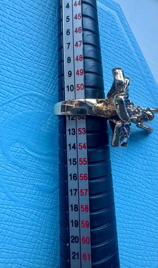 Anillo cristales Swarovski Flor y colibrí