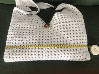 Borsetta uncinetto bianca con bottone