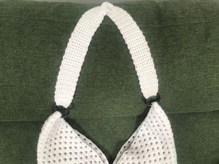 Borsetta uncinetto bianca con bottone