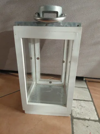 Lanterna legno e ferro H 45 cm