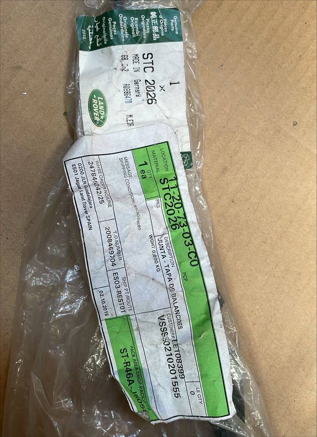 STC2026 Junta Tapa Balancines LAND ROVER