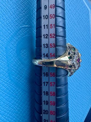 Anillo Swarovski Verde y Dorado