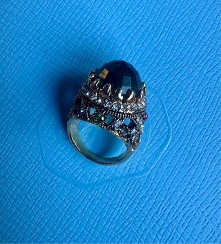 Anillo Swarovski Verde y Dorado