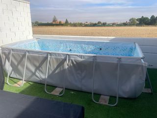 Piscina 4x2 más Bomba Piscina Beige/Negro