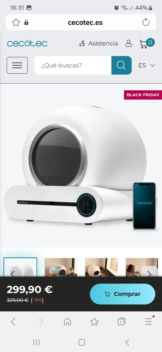 Cecotec arenero inteligente gato