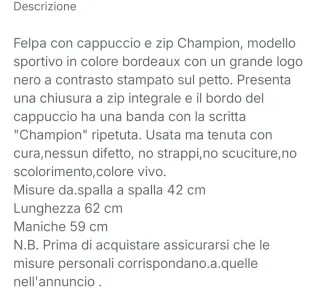 Felpa Champion ragazzo 13/14 anni