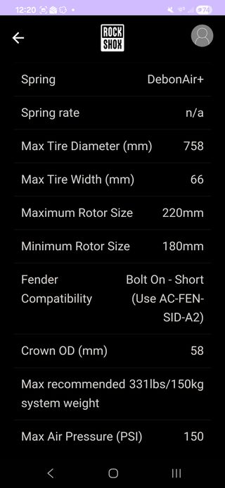 Horquilla Rockshox Sid Select 29" 120mm