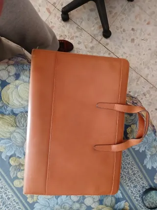 Maletín piel artesanal antiguo