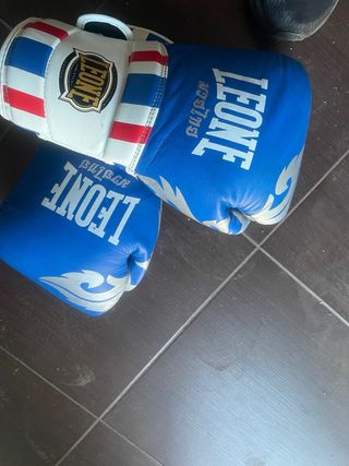 Guantes de Boxeo Leone Azul y Blanco