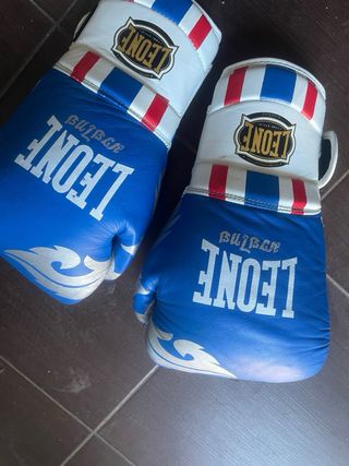 Guantes de Boxeo Leone Azul y Blanco