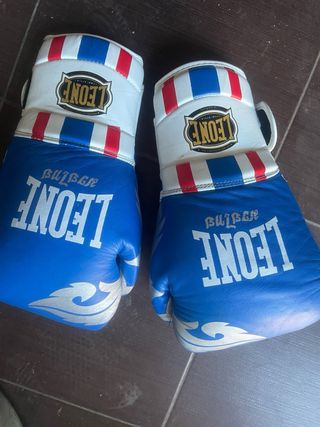 Guantes de Boxeo Leone Azul y Blanco
