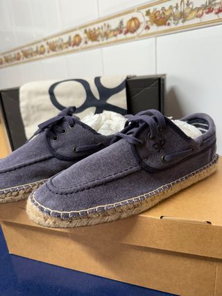 Zapatos Silbon Esparto Hombre Azul