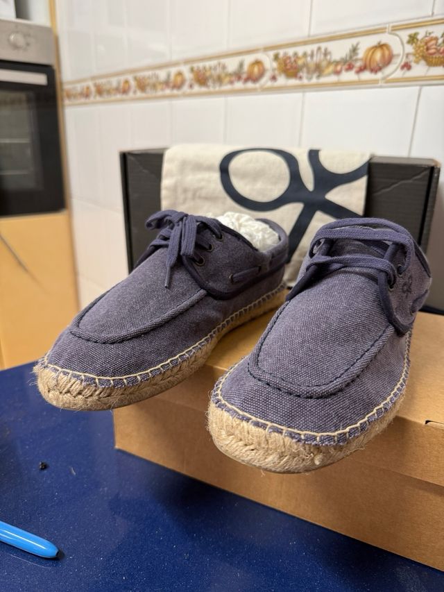 Zapatos Silbon Esparto Hombre Azul