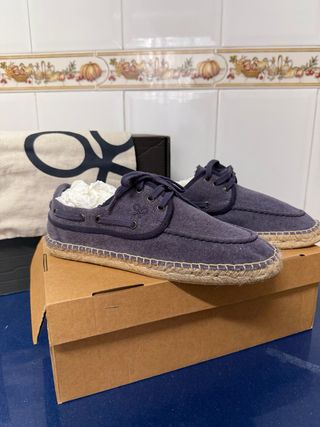Zapatos Silbon Esparto Hombre Azul