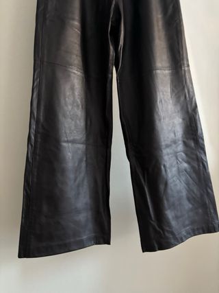 Pantalón Zara Piel Auténtica Negro