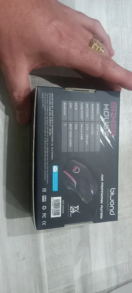 Ratón Gamer RGB Inalámbrico Bluond