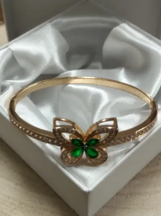 Pulsera Mariposa Acero Dorado Circonitas