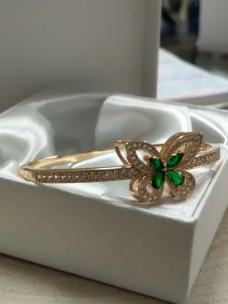 Pulsera Mariposa Acero Dorado Circonitas