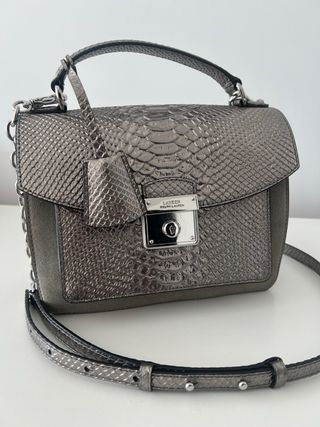 Bolso Piel Ralph Lauren Gris/Plata