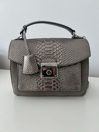 Bolso Piel Ralph Lauren Gris/Plata