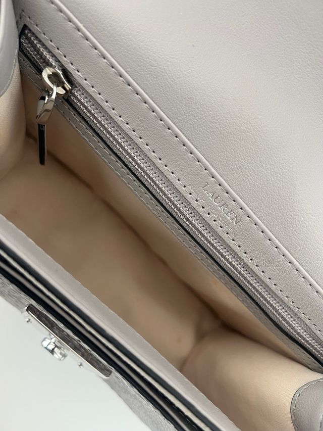 Bolso Piel Ralph Lauren Gris/Plata