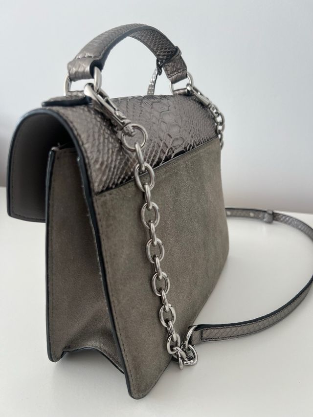 Bolso Piel Ralph Lauren Gris/Plata