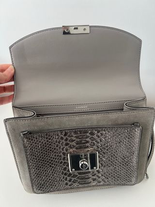 Bolso Piel Ralph Lauren Gris/Plata