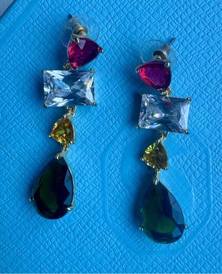 Pendientes Cristales Swarovski Verdes y Rojos