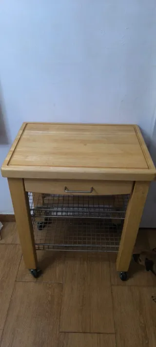 Carrito de cocina madera y metal