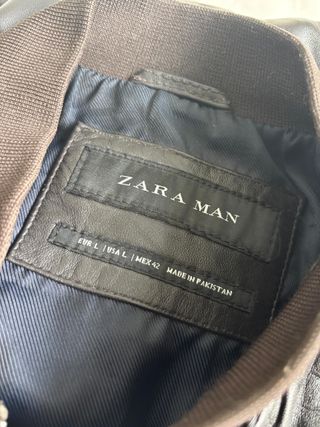 Chaqueta Zara Cuero Sintético Hombre L