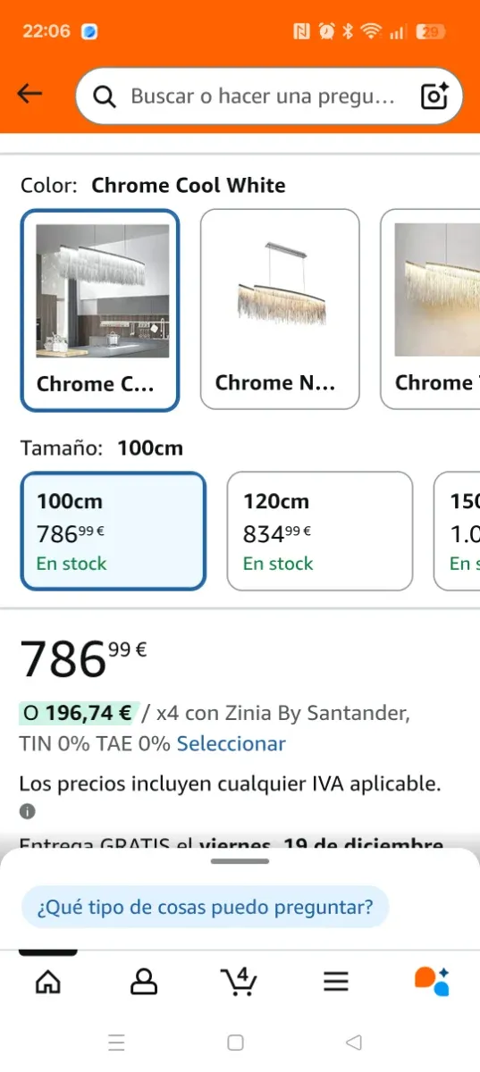 Lampada a sospensione a catena LED Design moderno