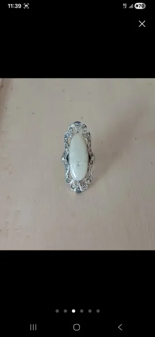 Anillo Plata con Piedra Ovalada