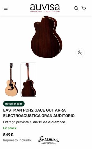 Guitarra Eastman PCH2 GACE Electroacústica