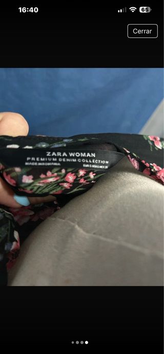 Blusa Zara Transparente Flores Talla S