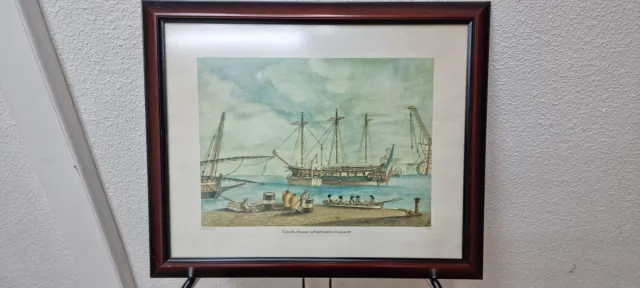 Cuadro Náutico: Corbeta Francesa en Puerto