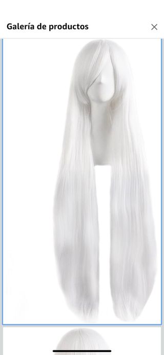 Peluca Cosplay Blanca Larga