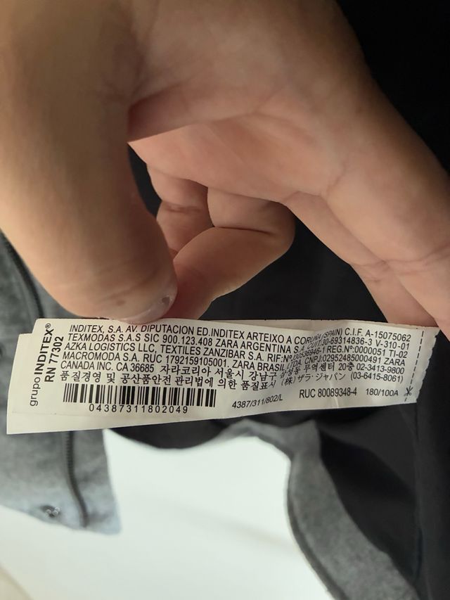 Chaleco acolchado gris Zara Talla L