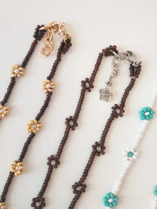 Girocollo perline in vetro - Fiori