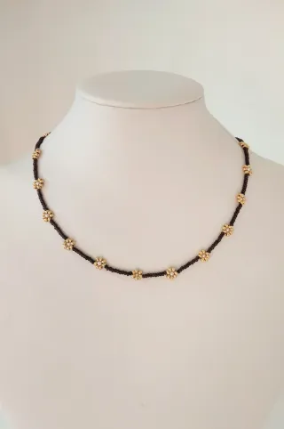 Girocollo perline in vetro - Fiori