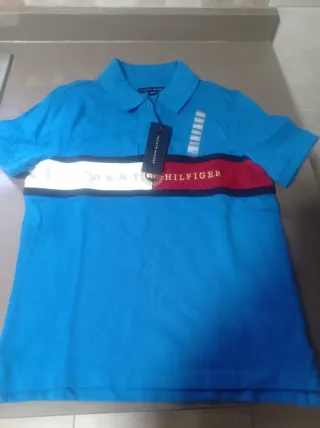 Polo Tommy Hilfiger Azul y Blanco