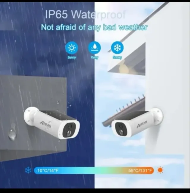 2 Telecamere di Sicurezza Solari Wifi con 128GB